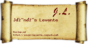 Jónás Levente névjegykártya