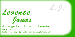 levente jonas business card